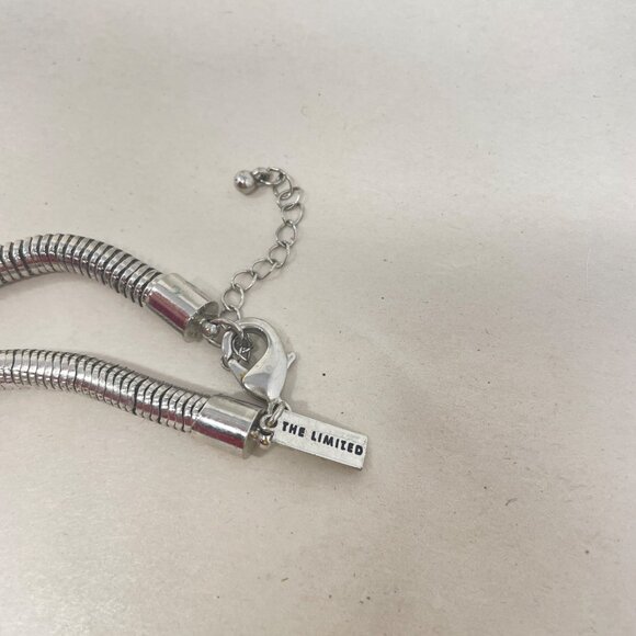 The Limited Statement Tassel Necklace Silver-Tone Long Length Chunky Glam - Picture 6 of 8